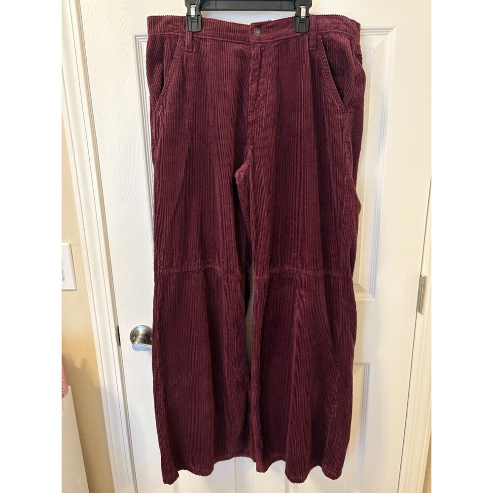 Arizona Corduroy Pants Juniors Women Low Rise Baggy Wide Leg Sz 13 Grape Wine